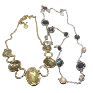 Bundle lot 2 Dana Buchman Dressy Dress Up Statement Layered Look Necklaces